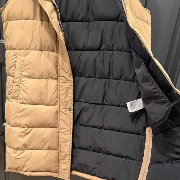 Sleeveless long Hooded Puffer Vest - Camel size L - Picture 6 of 6